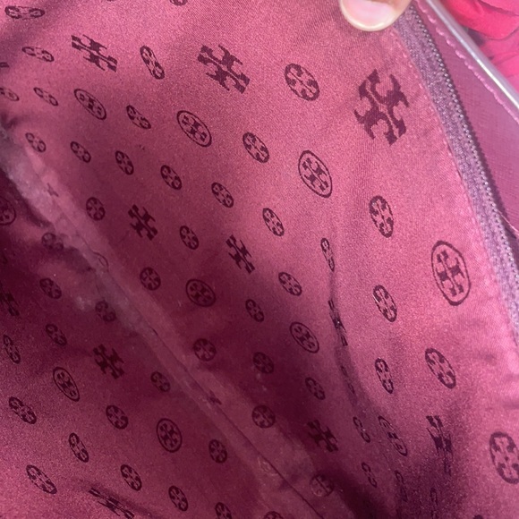 Ladies TORY BURCH LEATHER TOTE BAG Burgundy - Picture 7 of 15